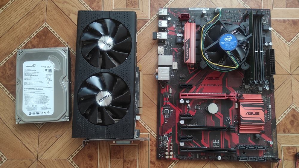 Комплект Asus EX B250 V7 Sapphire RX470 8gb Celeron 3900 4gb DDR4 SSD