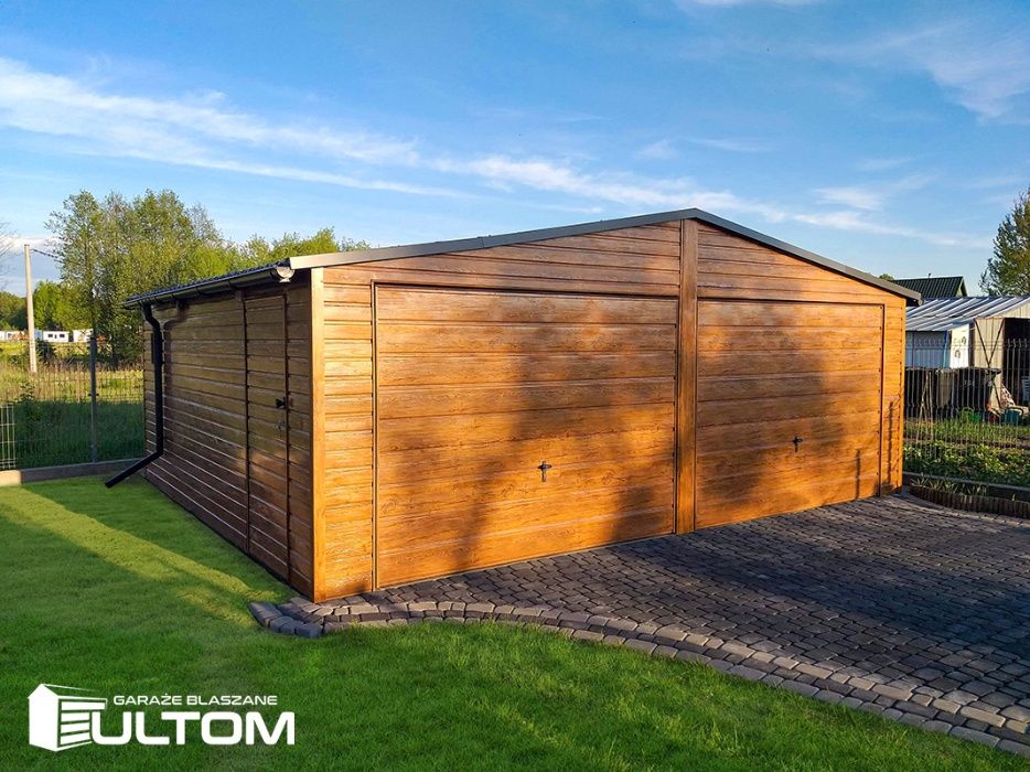 Garaż blaszany imitacja drewna blaszak 7x5 profil