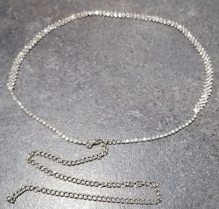 Pasek z cyrkoniami długość regulowana łańcuszkiem