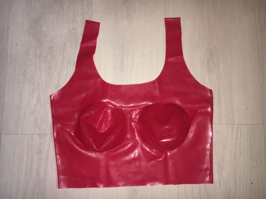 909/ Zestaw nowa bielizna damska M lateks latex 0,4 mm czerwień
