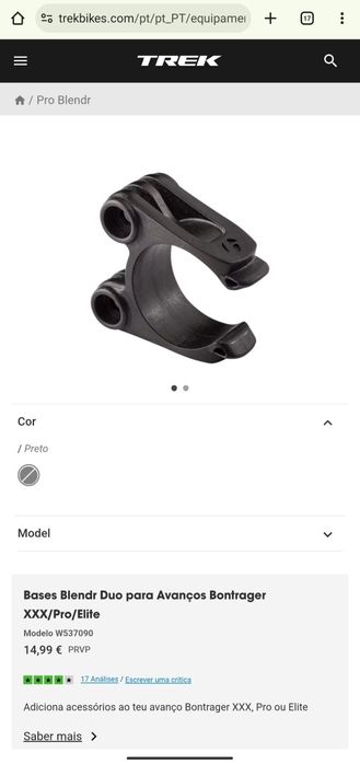 Avanço bicicleta TREK Bontrager Pro + Base Blendr Duo