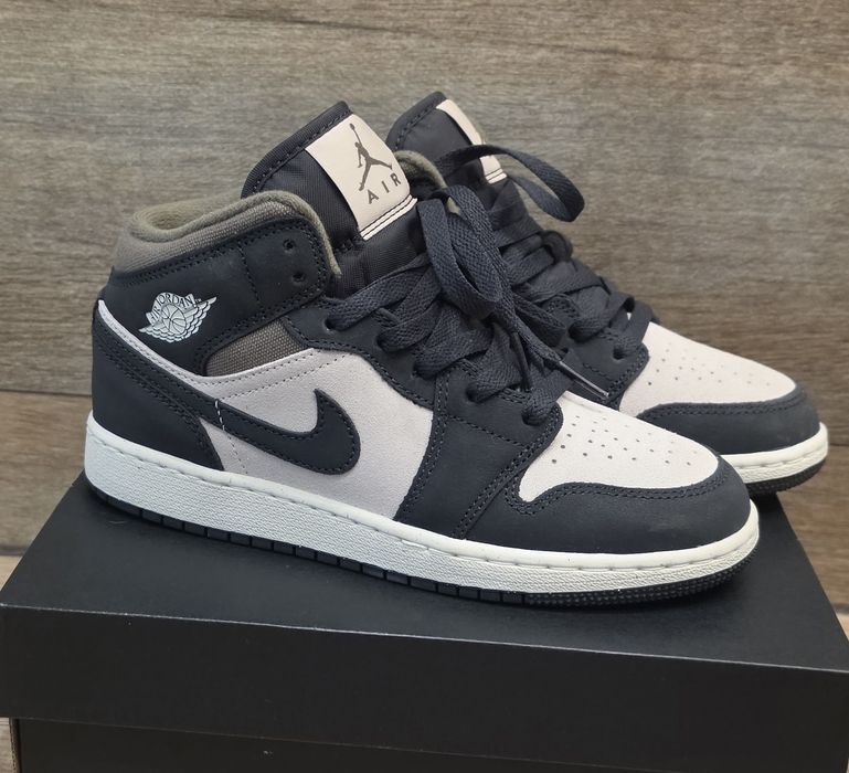 Oryhinalne buty Air Jordan 1 Mid (GS) Czarno-Zielone roz. 36,5