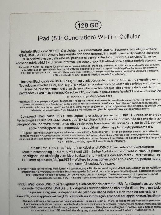 IPad 8 geraçao wifi + celular 128 Gb