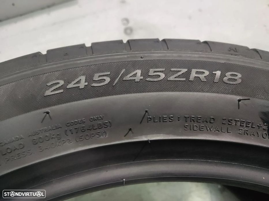 2 pneus semi novos 245-45r18 hankook - oferta dos portes