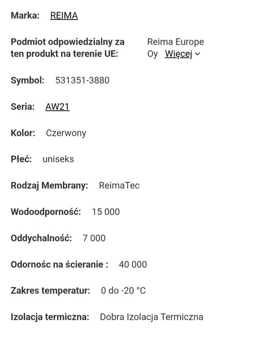 Kurtka zimowa Reima Naapuri 134