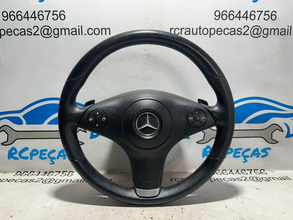 Volante Airbag Pele Perfurada Comandos Multifunções Patilhas Bordado