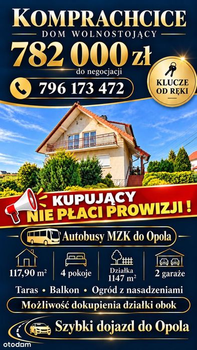 Dom na sprzedaż, 118 m², Komprachcice