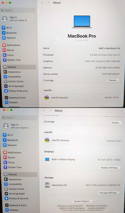 MacBook Pro 16 2019 ІдеалСтан i7 2.6 16Gb 512gb БезДефектів БезПаролів