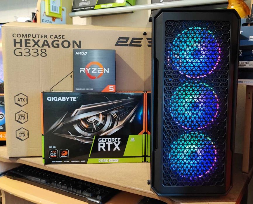 Ігровий комп'ютер RYZEN 5 5600X 4.6 GHZ, RTX 2060 SUPER 8GB, 32GB, SSD