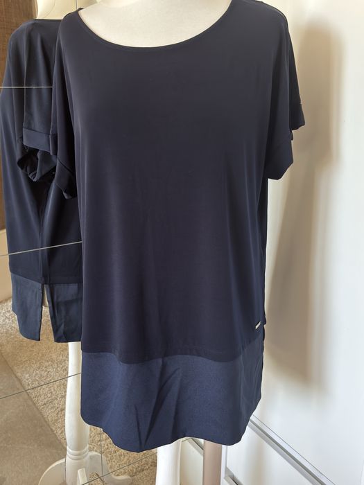 Granatowa sliczna i elegancka bluzka rozm od M-2XL