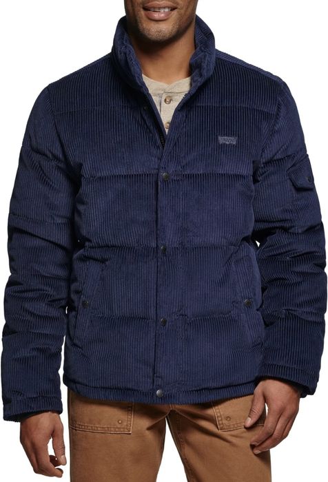 S 44 Levis вельветовий пуховик вельветовый куртка зимняя синяя