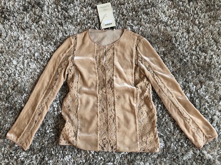 Бархатна з мереживом кофта, блуза Uterque