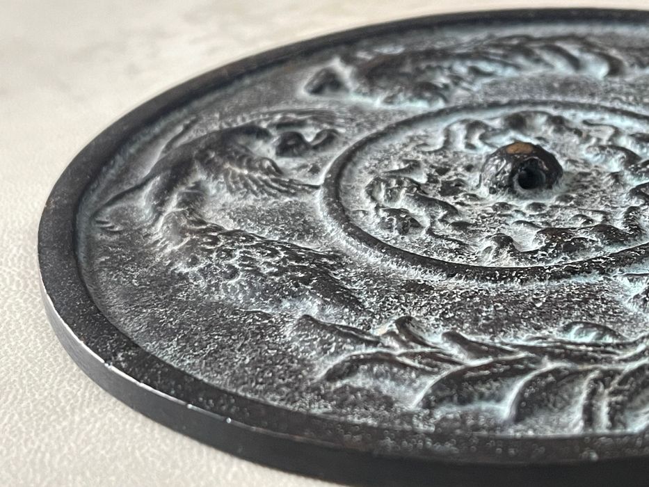 Espelho Chinês em Bronze com Quatro Criaturas Míticas – Estilo Dinastia Han #10