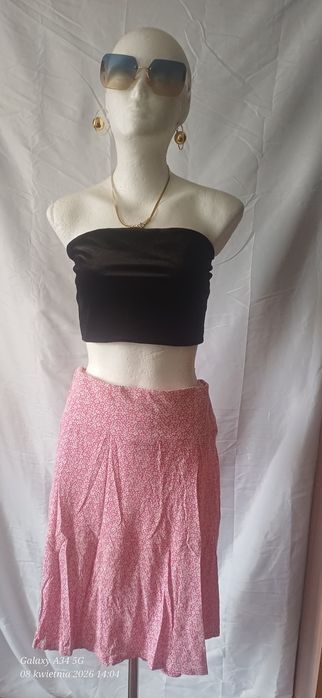 Top damski M/L czarny welurowy bandeau Stradivarius