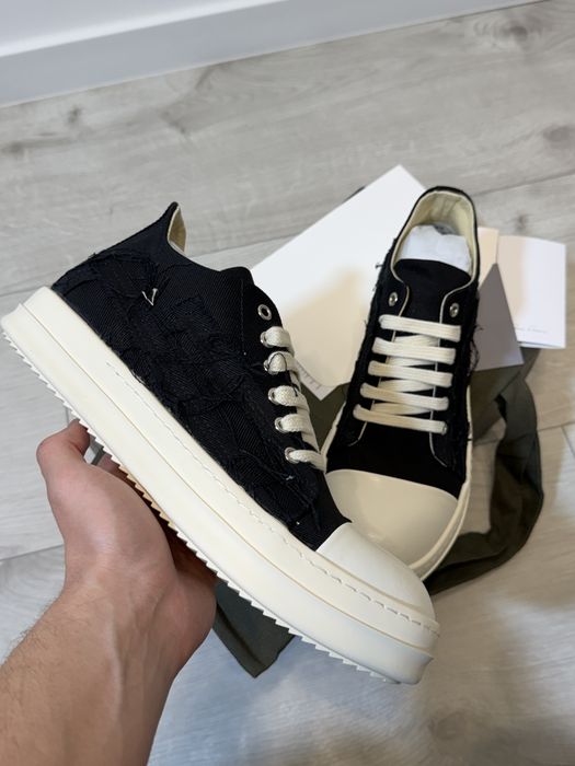кеды Rick Owens Ramones Low DRKSHDW distressed shoes