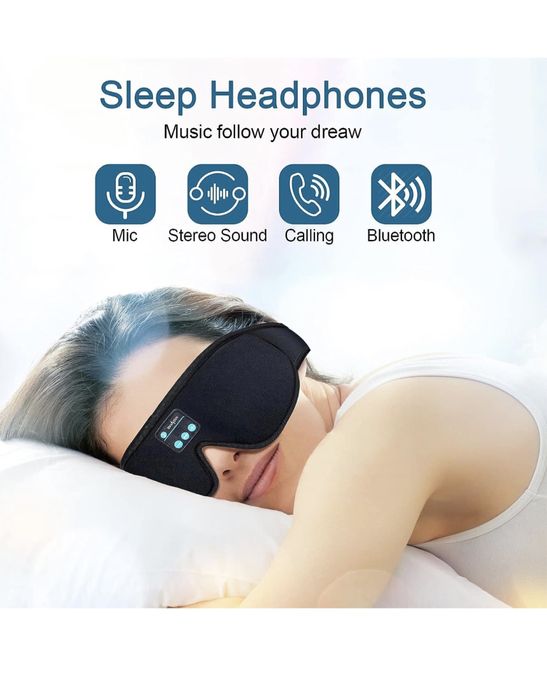 Маска для очей із навушниками, Bluetooth маска для сну.
