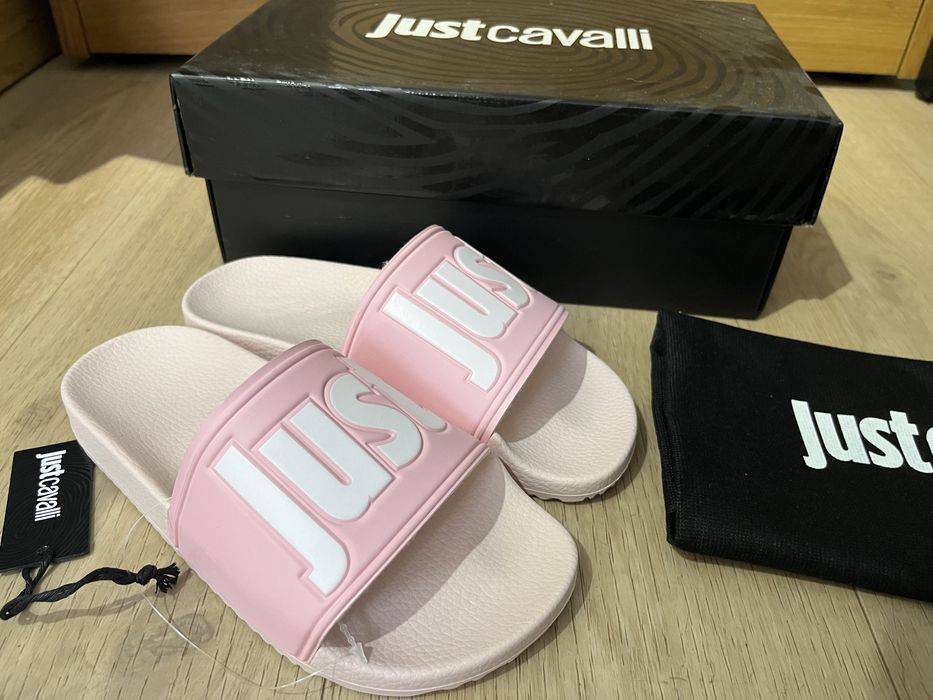 Just Cavalli markowe damskie klapki Italy Nowe rozmiar 35/36