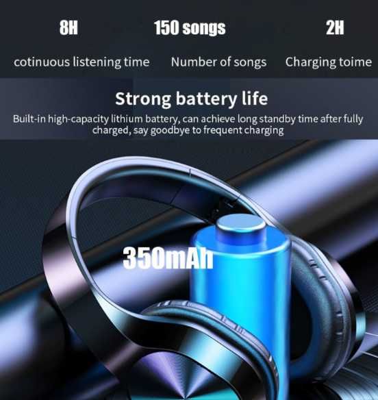Auscultadores Headset mãos livres HeadPhones Bluetooth 5 T5
