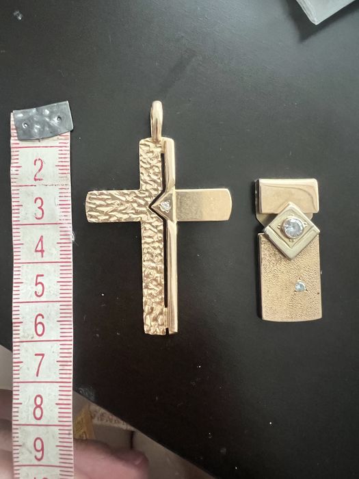 Подвес крест и др . золото 585