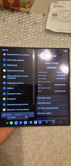 Telefon Samsung Z Fold 7 256 GB po wymianie modułu na NOWY