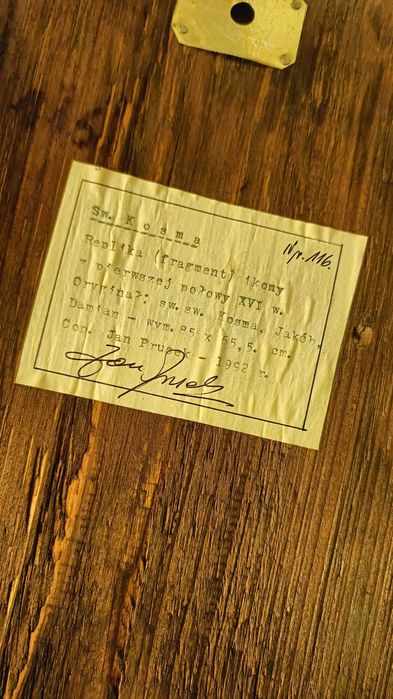 Piękna ikona malowana na drewnie