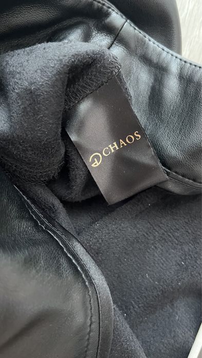 Chaos Legginsy NEGRO CRYSTAL S skórzane skóra