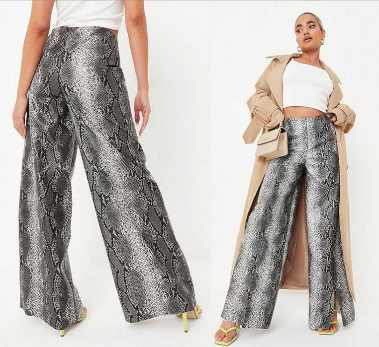 Штани Шкіряні широкі Кожа Змеи Missguided лак шкіра змії XS-S 42-44