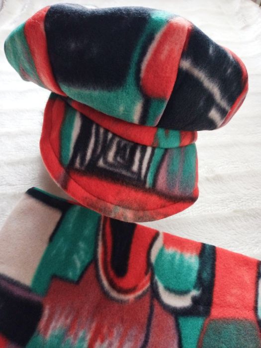 Nowy, ciepły, polarowy komplet damski Vintage czapka z daszkiem i szal