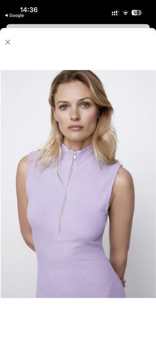 Бузкова, лілова, ніжно-фіолетава сукня рубчик міді zara міді