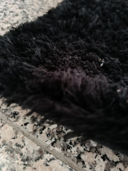 Carpete preta , pêlo médio.