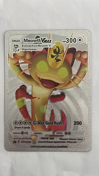[FALSA] Carta Pokémon MeowthVMAX