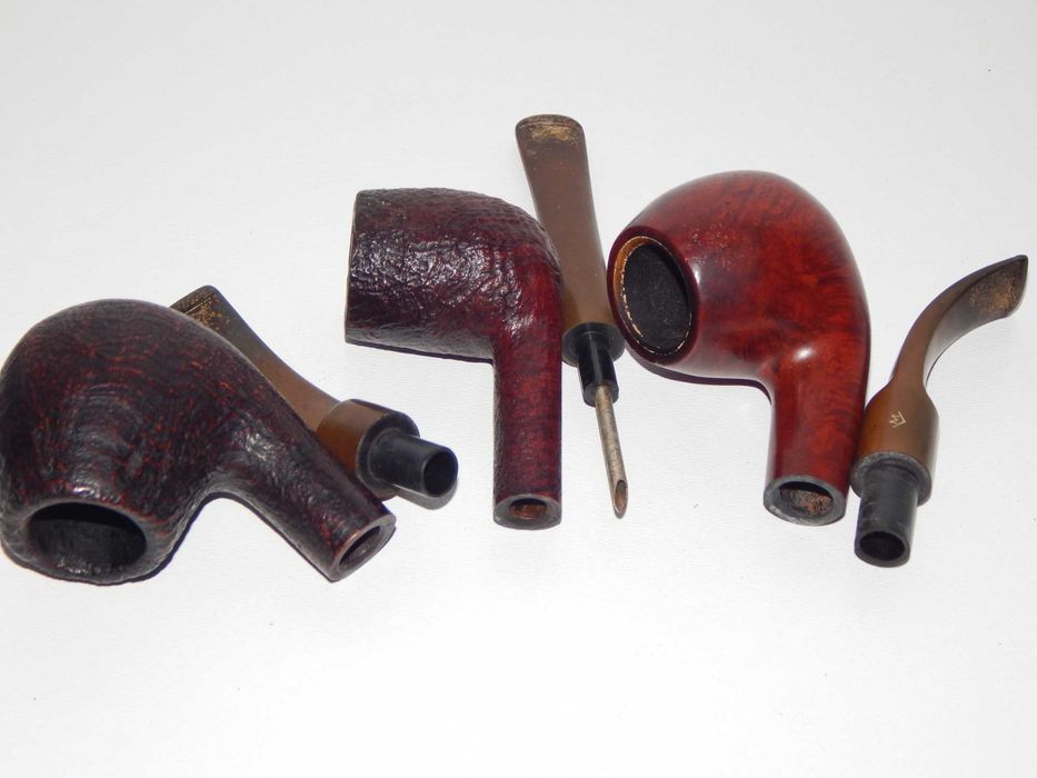 3 fajki tradycyjne STANWELL,  BLOCK Merschaumlined, MAXIM pianka