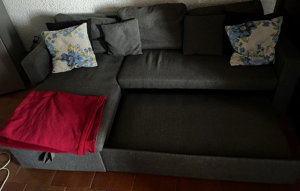 Sofá-Cama Cinzento – 100€ NEGOCIÁVEIS