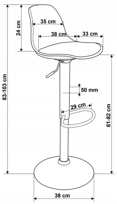 HOKER BAROWY STOŁEK krzesło obrotowe barowe
