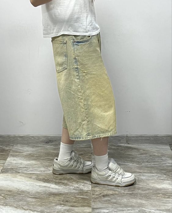Мега широкі шорти джинсові BAGGY jeans shorts Zara rap fade широкие шорты бегги реп Jaded London
