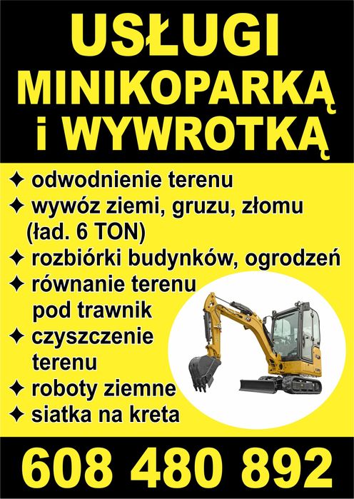 Usługi minikoparka lokalnie!!!