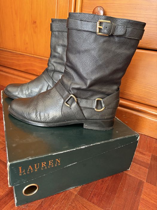 Botas de Pele Ralph Lauren