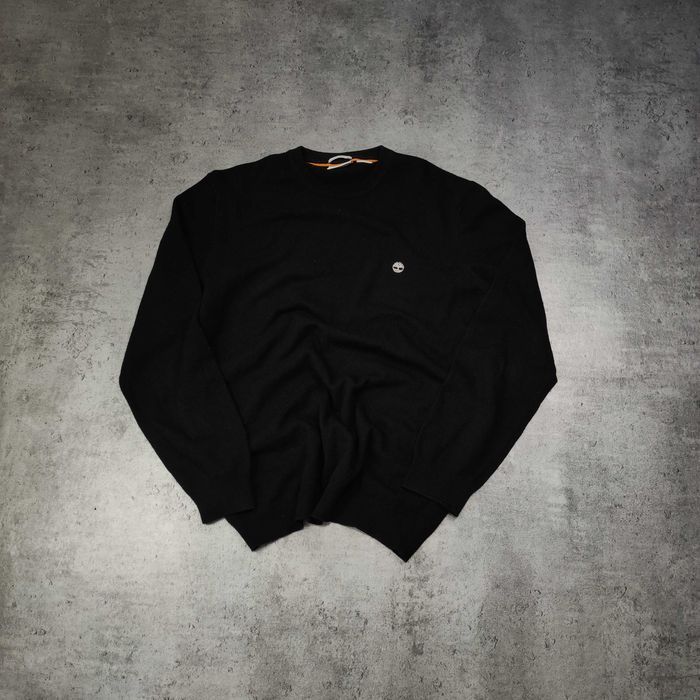 MĘSKI Sweter Elegancki Małe Logo Hafy PREMIUM Wełna MERINO Czarny