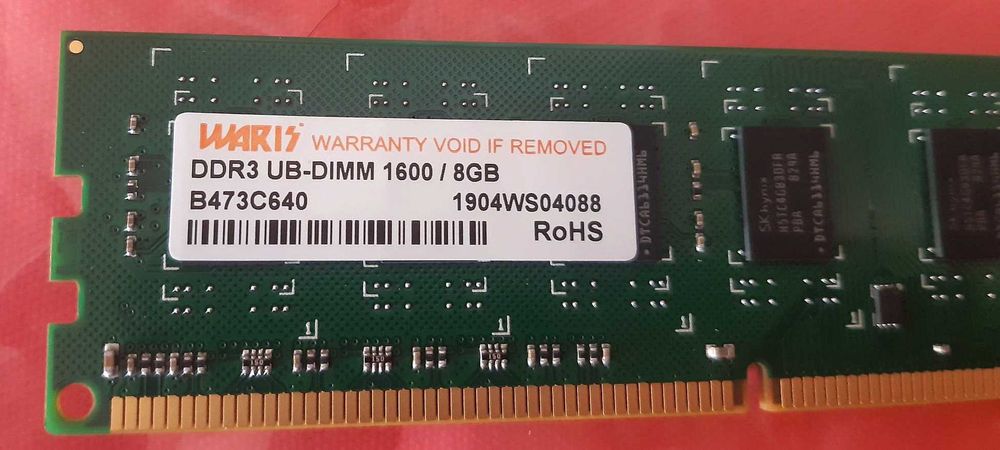 Waris DDR3 Memory - 1600 MHz - 8 GB RAM Modules - Never Used64550513871235121