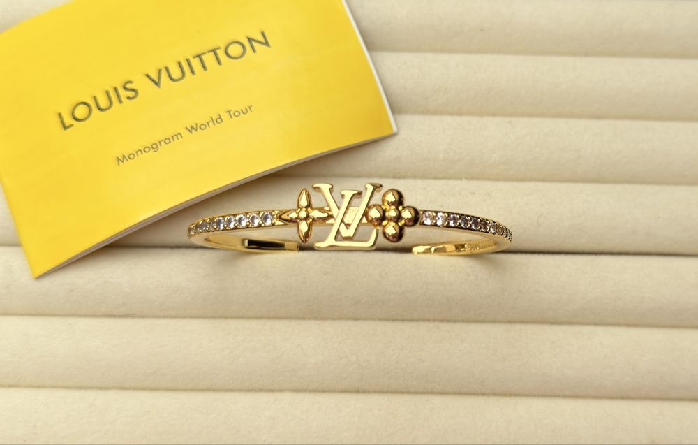 Bransoletka Louis Vuitton złota obręcz z cyrkoniami