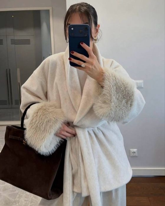 Шуба з утепленням/ жіноча шуба в стилі old money/ шуба з хутром