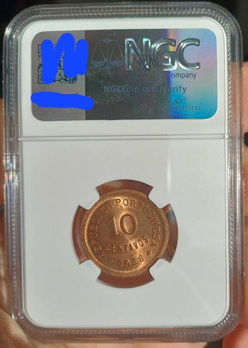 Moeda 10 centavos 1938 MS63 NGC