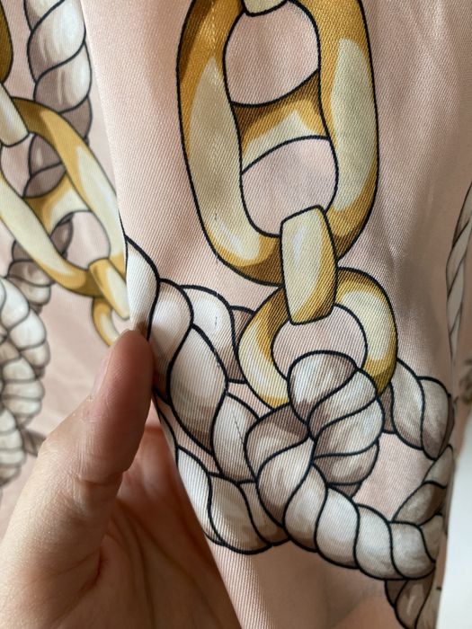 Zara pudrowa koszula satynowa węzły łańcuchy