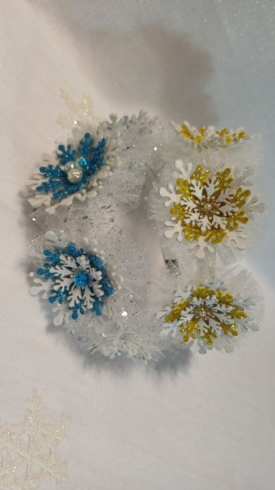 Обідок сніжинка. Обруч новорічний.