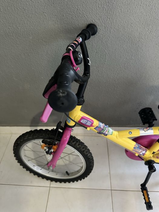 Bicicleta de Criança / Menina - 16" (Amarela e Cor-de-rosa