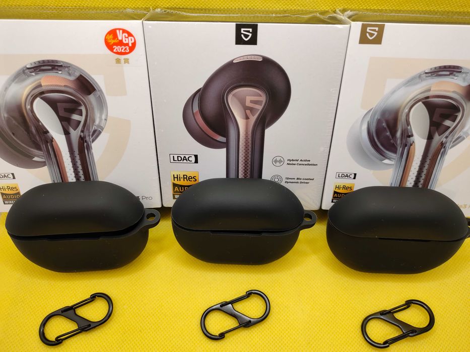 Чехол силиконовый на наушники SoundPeats Capsule 3 Pro + карабин!