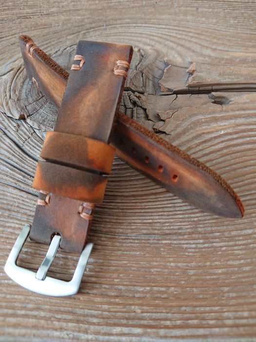 Pasek do zegarka 22 mm ręcznie robiony skóra naturalna handmade