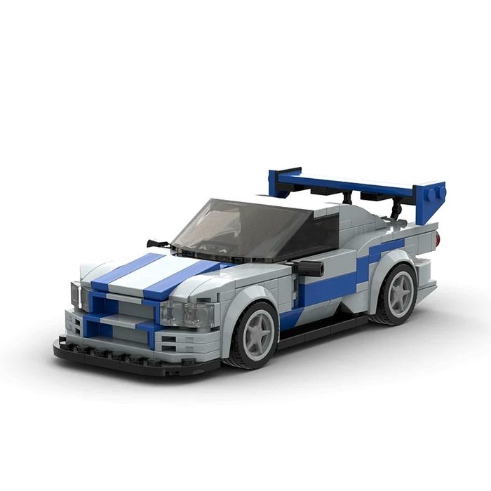Nowe klocki Nissan Skyline Gtr r34 need for speed model auta auto samochód ikona motoryzacji kompatybilne z Lego prezent