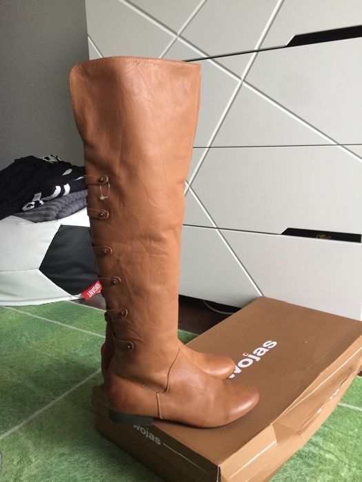 Kozaki muszkieterki Wojas 40 Nowe camel skora NOWE