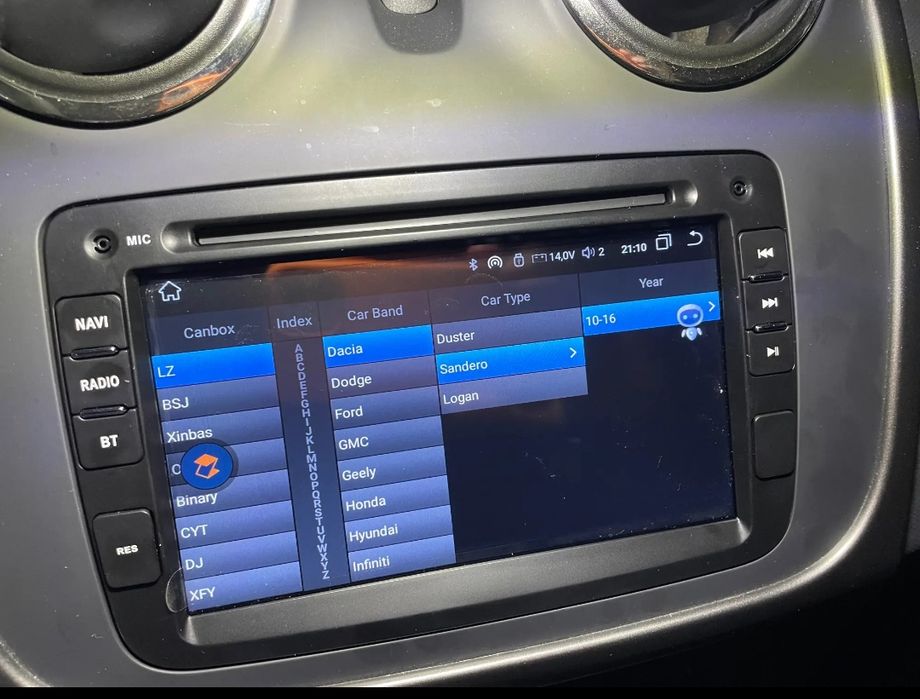 Rádio Dacia Duster/Sandero/Captur Android 14 com GPS (Novo)